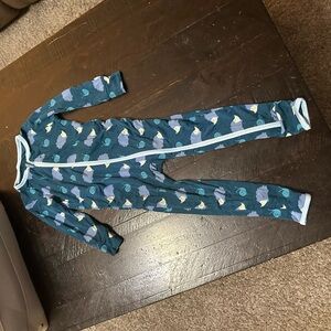 Kickee Pants Blue and White Footies One Piece